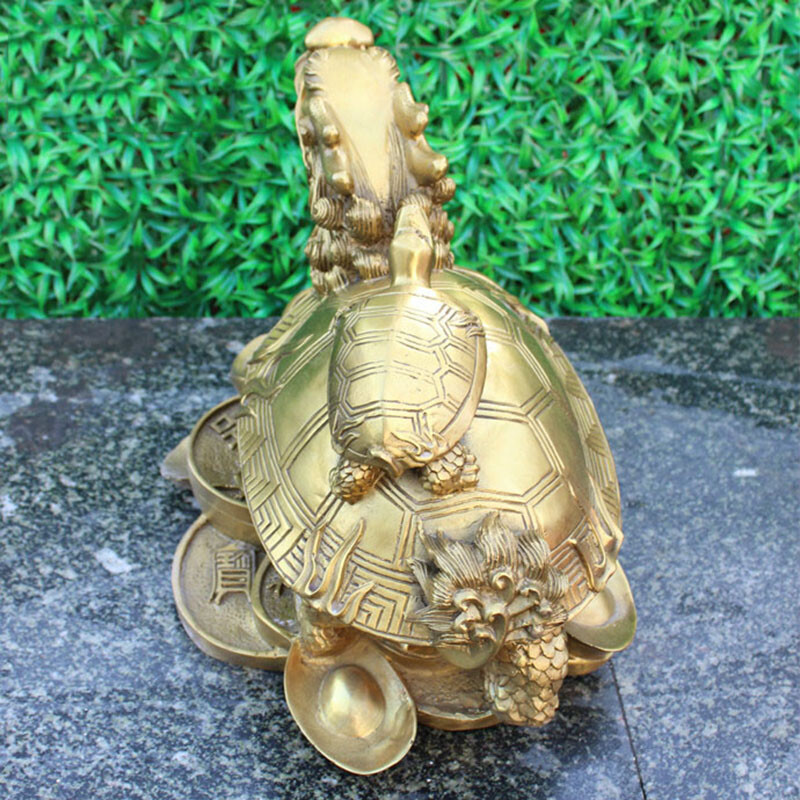 銅龍龜擺件 黃背小龜龍龜家居飾品，開業(yè)與工藝禮品的完美融合